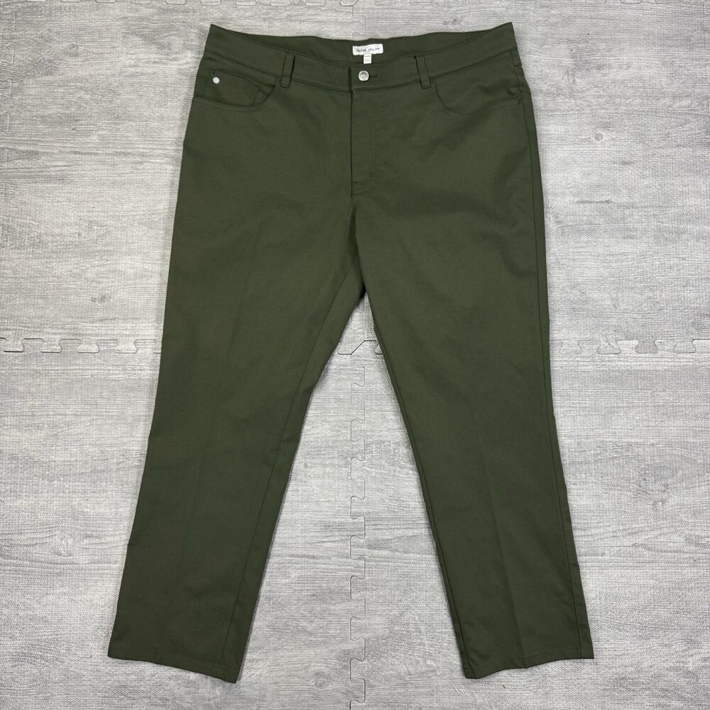Peter Millar EB66 Performance Five-Pocket Pants Mens 38x28 Green Trouser Golf